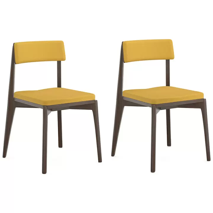 Набор из 2 стульев aska, рогожка, венге/горчичный