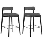 Набор из 2 полубарных стульев aska, рогожка, черный/темно-серый