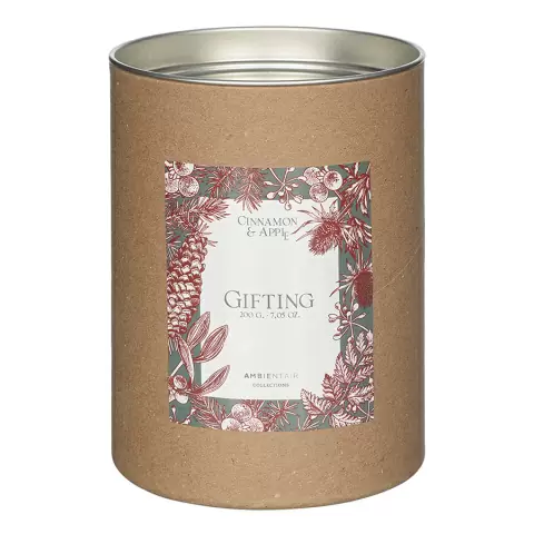 Свеча ароматическая Ambientair Gifting, Корица и яблоко (новая), 40 ч