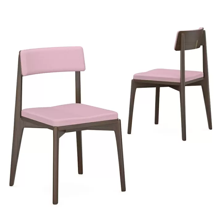 Набор из 2 стульев aska, рогожка, венге/розовый