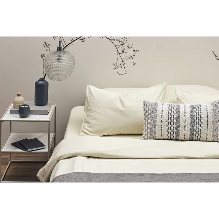 Комплект постельного белья из сатина серо-бежевого цвета с брашинг-эффектом из коллекции essential