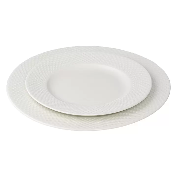 Набор из двух тарелок белого цвета с фактурным рисунком с фактурным рисунком из коллекции essential, 27см