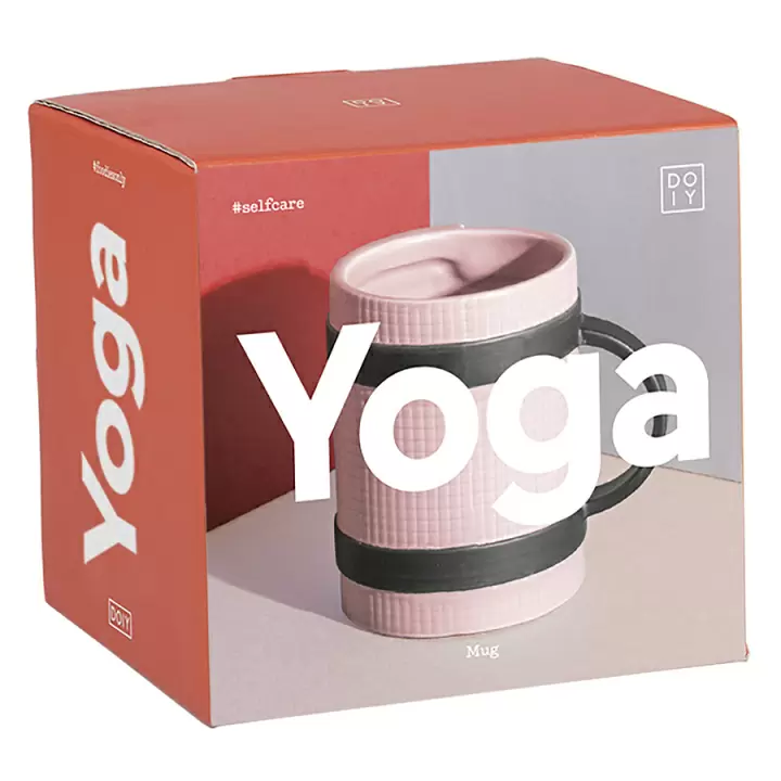 Кружка Doiy Yoga Mug, розовая, 12,5x9,5 см