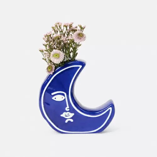 Ваза для цветов Doiy Moon 18 см, синяя