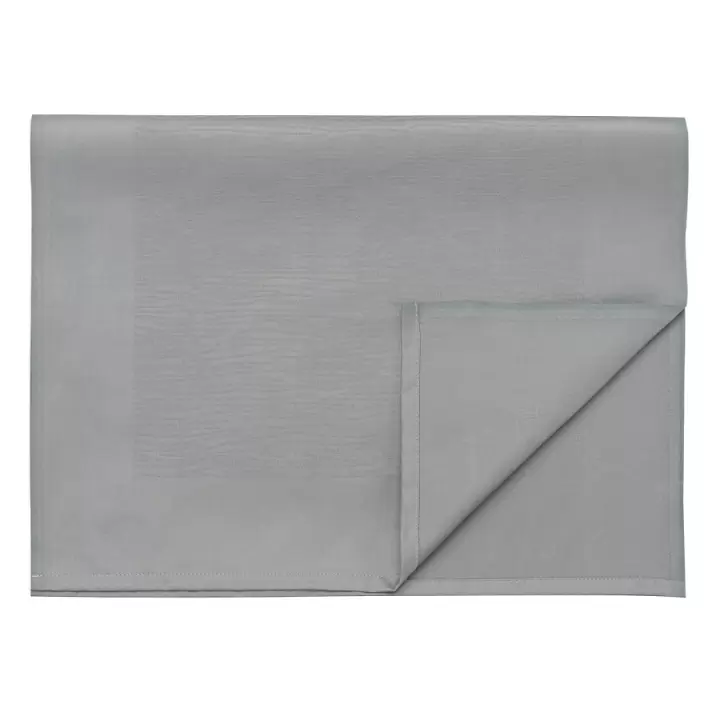 Дорожка на стол жаккардовая серого цвета из хлопка с вышивкой из коллекции essential, 53х150 см