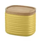 Емкость для хранения с бамбуковой крышкой Guzzini Tierra 500 мл, желтая