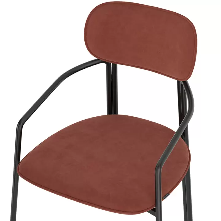 Набор из 2 стульев ror, round, велюр, черный/темно-красный