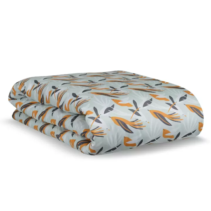 Комплект постельного белья полутораспальный из сатина с принтом birds of nile из коллекции wild