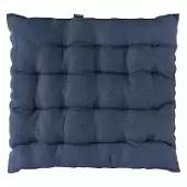 Подушка на стул из стираного льна синего цвета из коллекции essential, 40х40x4 см