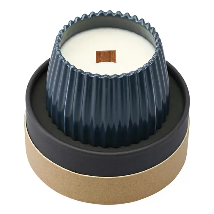 Свеча ароматическая с деревянным фитилём italian cypress из коллекции edge, синий, 60 ч