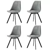 Набор из 4 стульев pirel, шенилл, серый