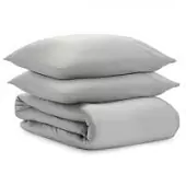 Комплект постельного белья из умягченного сатина серого цвета из коллекции essential, 150х200 см