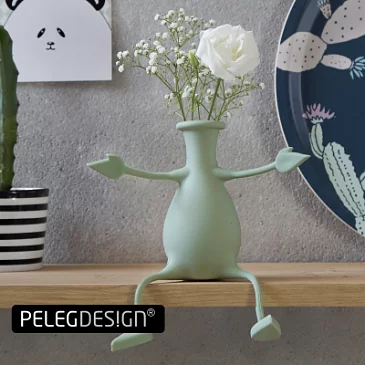 Ваза для цветов Peleg Design Florino, мятная — стильная силиконовая ваза для интерьера дома и офиса