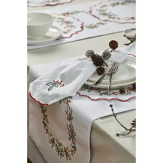 Набор из двух салфеток под приборы festive wreath из коллекции new year essential, D38 см