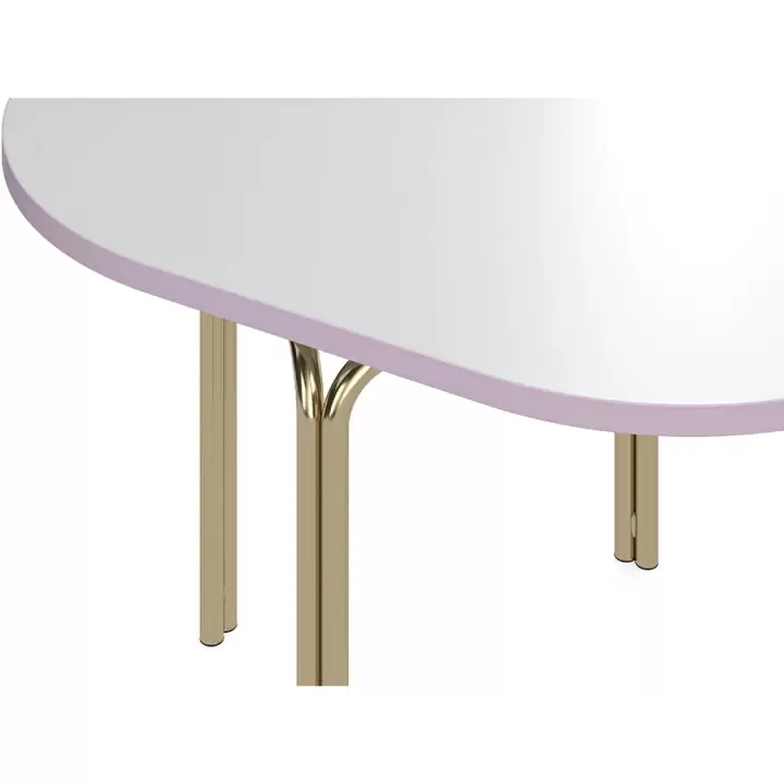 Столик кофейный ror, 75х50 см, латунь/серый/розовый