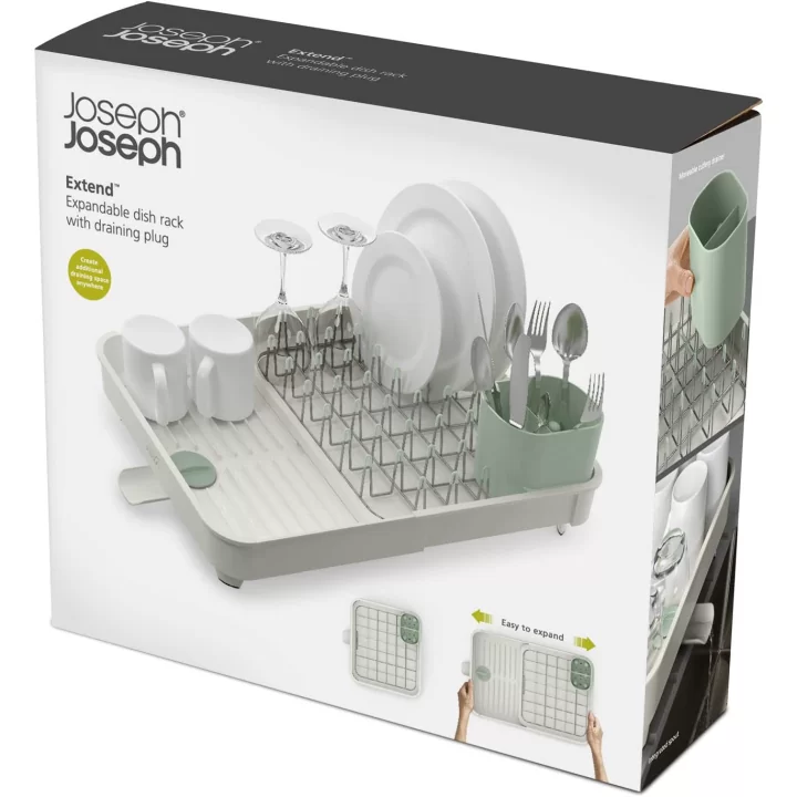 Раздвижная сушилка для посуды Joseph Joseph Extend, бело-зеленая