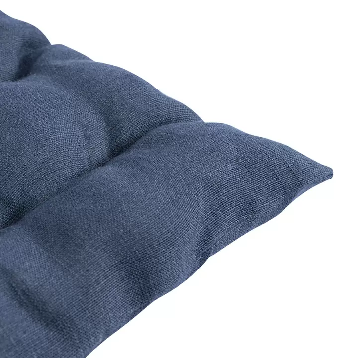 Подушка на стул из стираного льна синего цвета из коллекции essential, 40х40x4 см