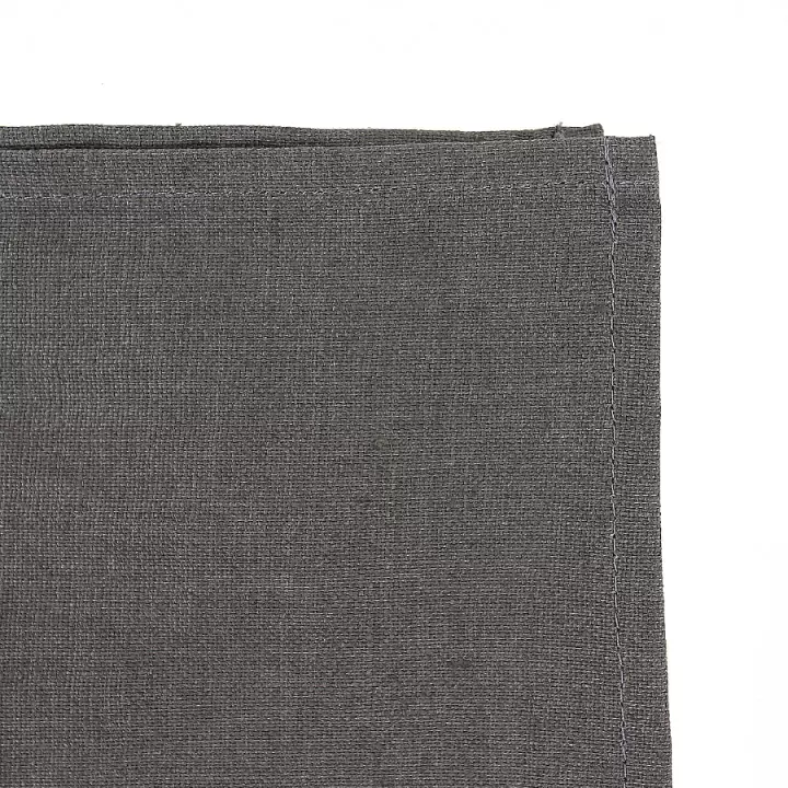 Скатерть на стол из умягченного льна с декоративной обработкой темно-серого цвета essential, 143х250