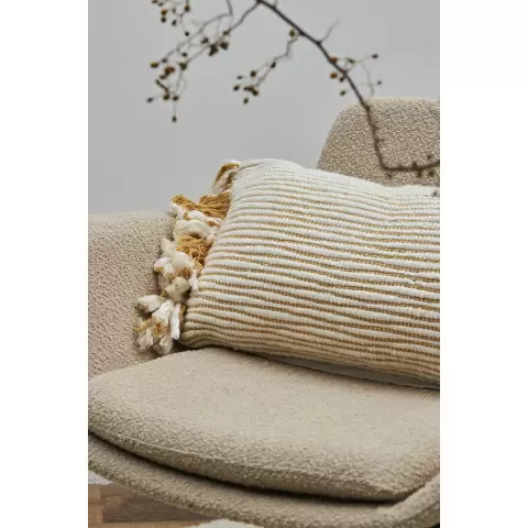 Чехол на подушку горчичного цвета clouds из коллекции ethnic, 35х60 см