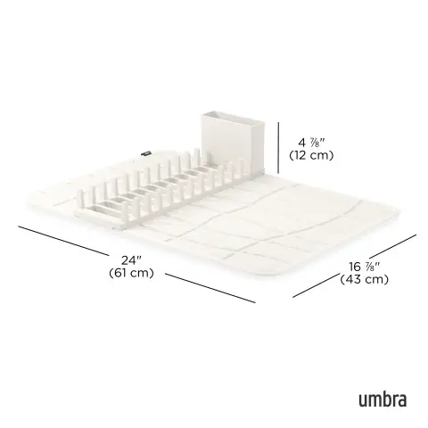 Коврик для сушки посуды Umbra Udry, с держателем для приборов, бежевый