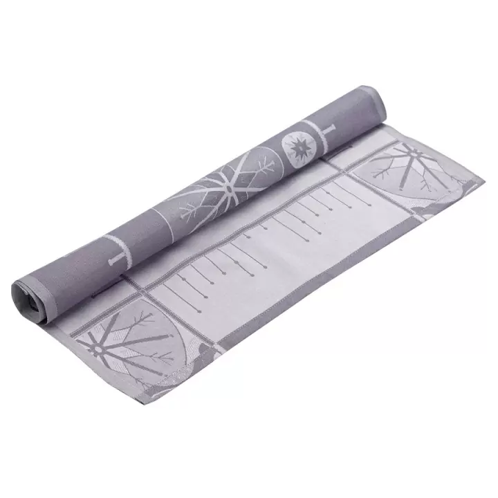 Салфетка из хлопка фиолетово-серого цвета с рисунком Tkano Ледяные узоры, New Year Essential, 53х53 см