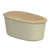 Хлебница с бамбуковой крышкой Guzzini Tierra, 31,5х16,4х12,9 см, бежевая