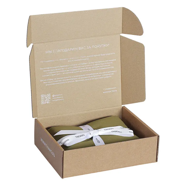 Комплект постельного белья из премиального сатина оливкового цвета из коллекции essential, 150х200 см