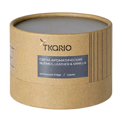 Свеча ароматическая nutmeg, leather & vanilla из коллекции edge, серый