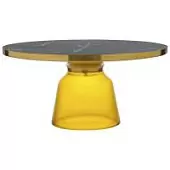 Столик кофейный odd, D75 см, мрамор/желтый