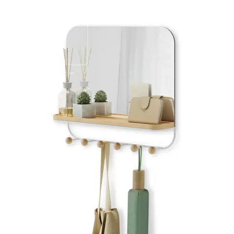 Зеркало с полкой и крючками Umbra Estique