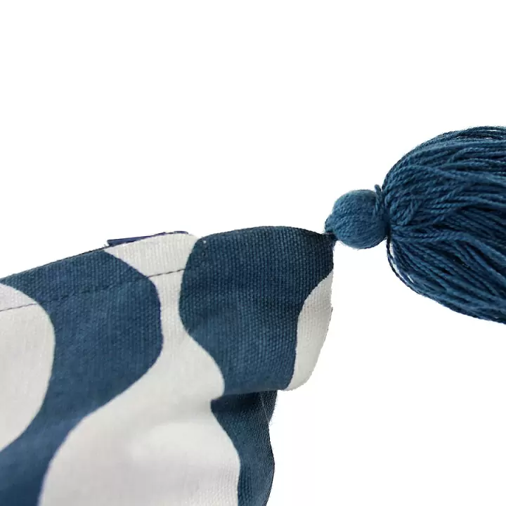 Чехол для подушки traffic с кисточками серо-синего цвета из коллекции cuts&pieces, 45х45 см