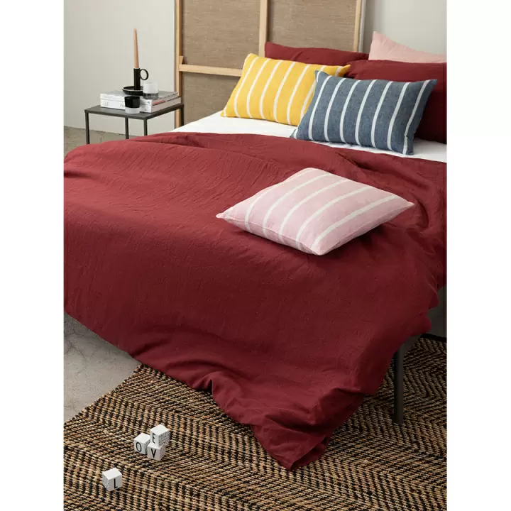 Чехол на подушку декоративный в полоску цвета пыльной розы из коллекции essential, 45х45 см
