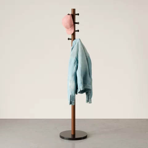 Вешалка напольная Umbra Pillar, черная/орех
