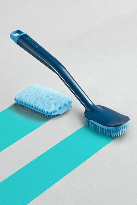 Щетка для посуды CleanTech с запасной насадкой синяя