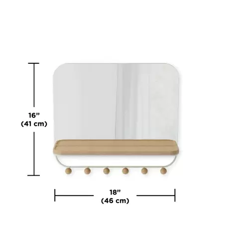 Зеркало с полкой и крючками Umbra Estique