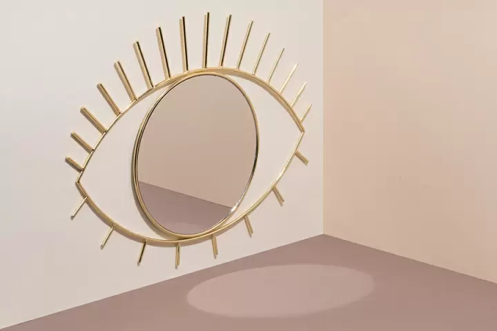 Зеркало настенное Doiy Cyclops большое золотое