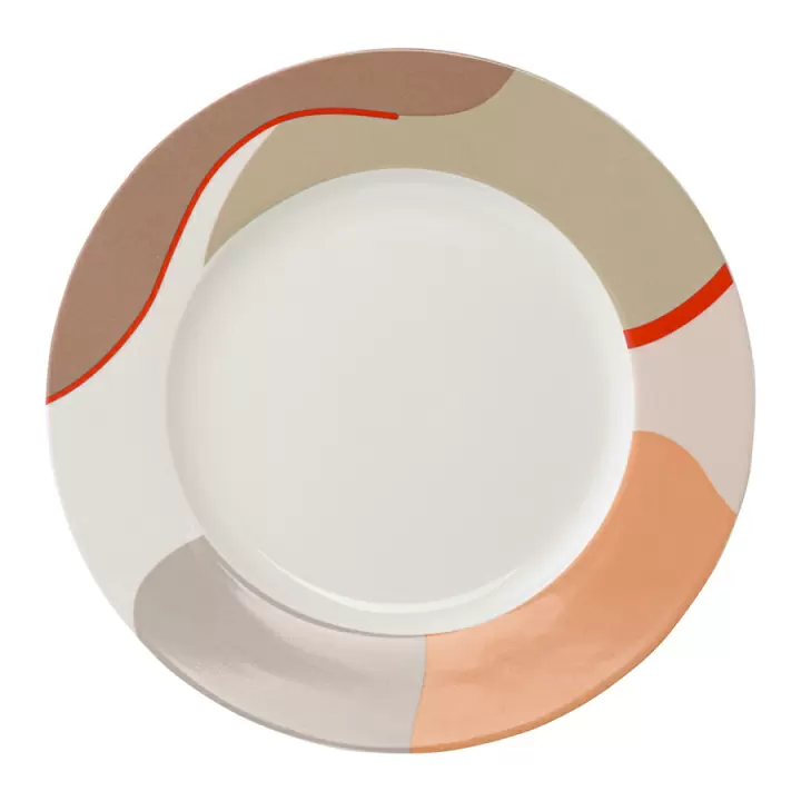 Набор из двух тарелок бежевого цвета с авторским принтом из коллекции freak fruit, 27см