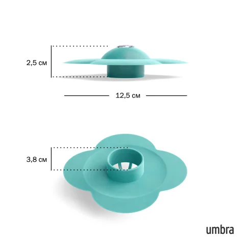 Фильтр-заглушка для слива Umbra Bloom в форме цветка, бирюзовый
