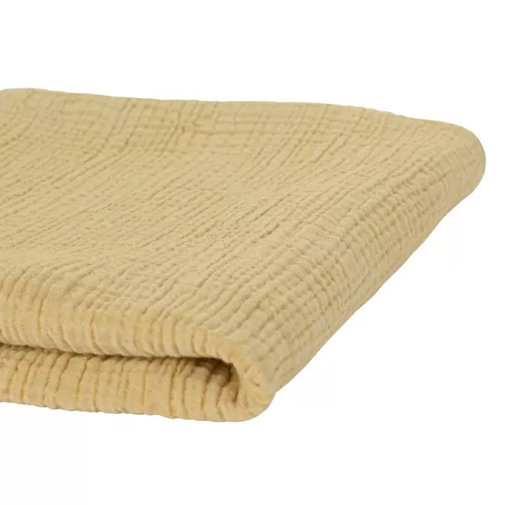Одеяло из жатого хлопка горчичного цвета из коллекции essential 90x120 см