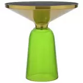 Столик кофейный odd, D50 см, мрамор/зеленый