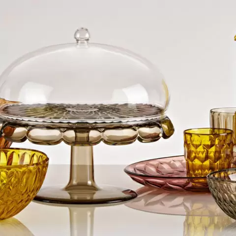 Блюдо для торта с крышкой vanity, D30 см, коричневое