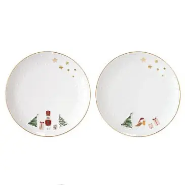 Набор десертных тарелок let it snow, nutcracker & bird, D16 см, 2 шт.