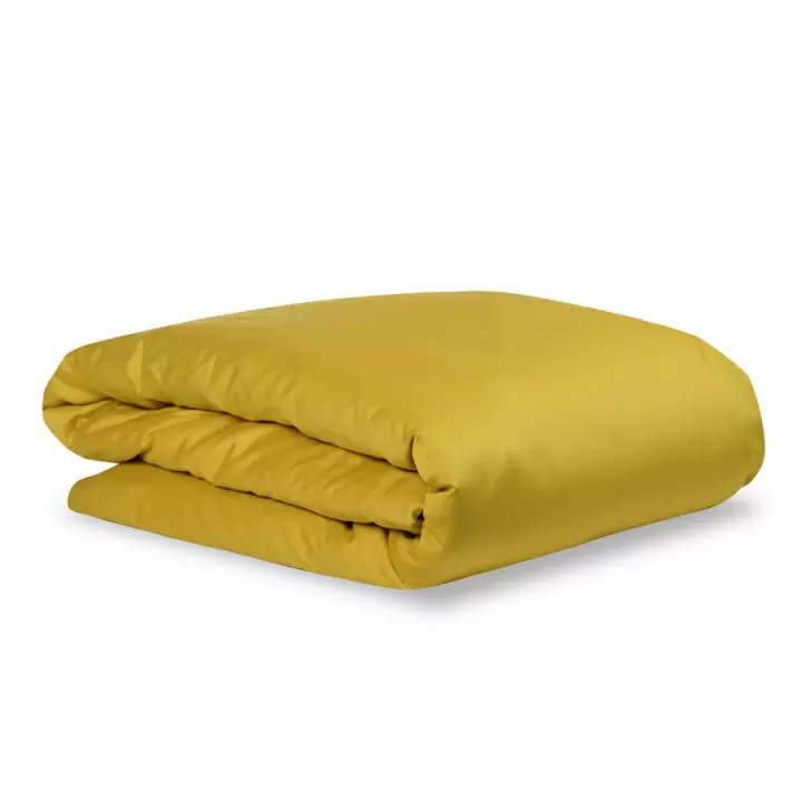 Комплект постельного белья полутораспальный из сатина горчичного цвета из коллекции essential