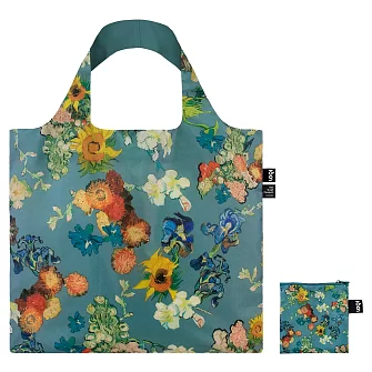Складная сумка LOQI Vincent van Gogh Flower Pattern Blue