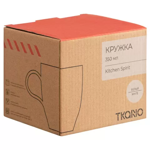 Кружка из фарфора белого цвета из коллекции kitchen spirit, 350мл