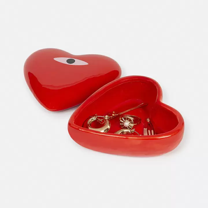 Шкатулка для украшений heart, 10х10х4 см, красная