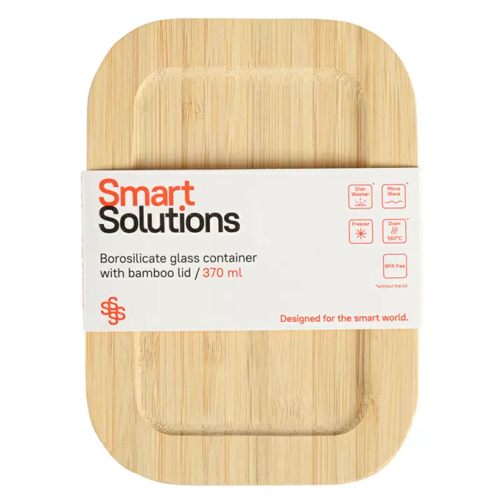 Контейнер для запекания и хранения Smart Solutions с крышкой из бамбука, 370 мл