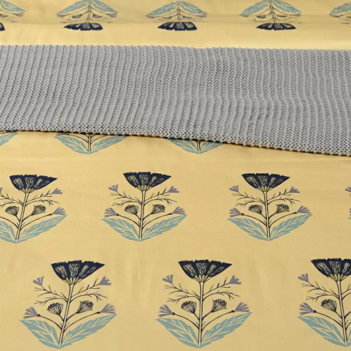 Комплект постельного белья из сатина с принтом "Летний цветок" из коллекции russian north, 150х200 см
