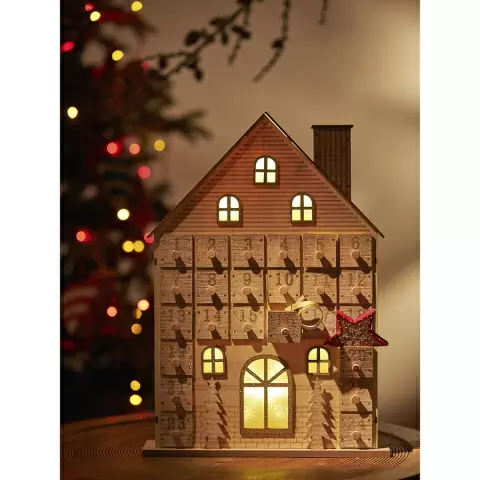 Предпраздничный календарь (адвент-календарь) с подсветкой festive house из коллекции new year essential