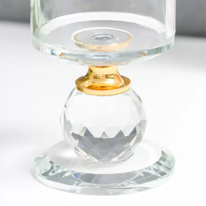 Подсвечник стеклянный на 1 свечу, 5х5х9,2 см